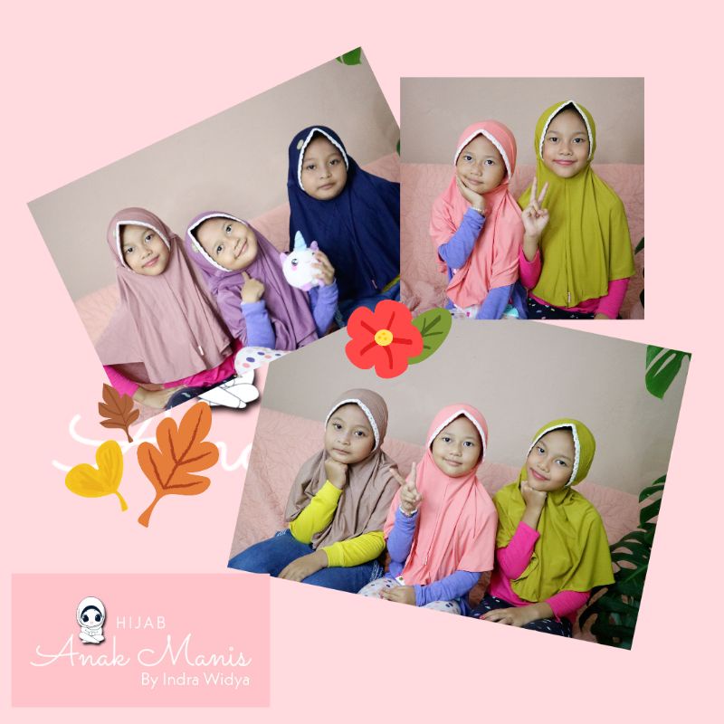 Hijab anak bergo instant kaos manis