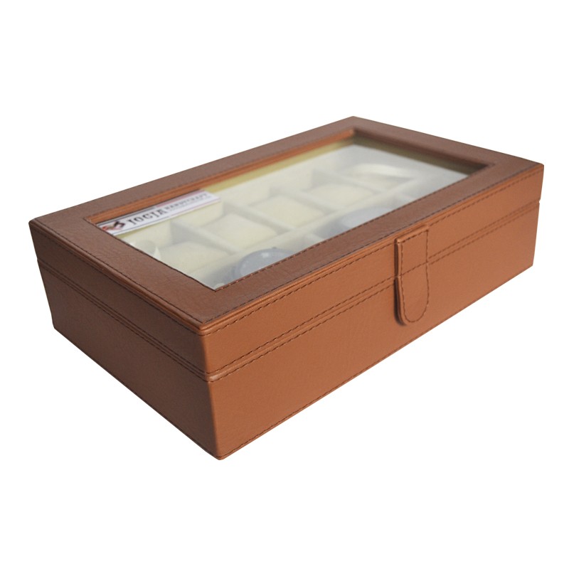 Kotak Tempat Jam Tangan Isi 12 / Watch Box Organizer - Mocca