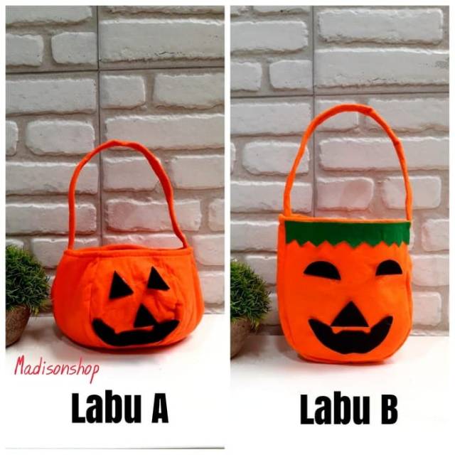 Tas Permen Halloween Labu Pumpkin Bag Tas Permen Trick or Treat Murah