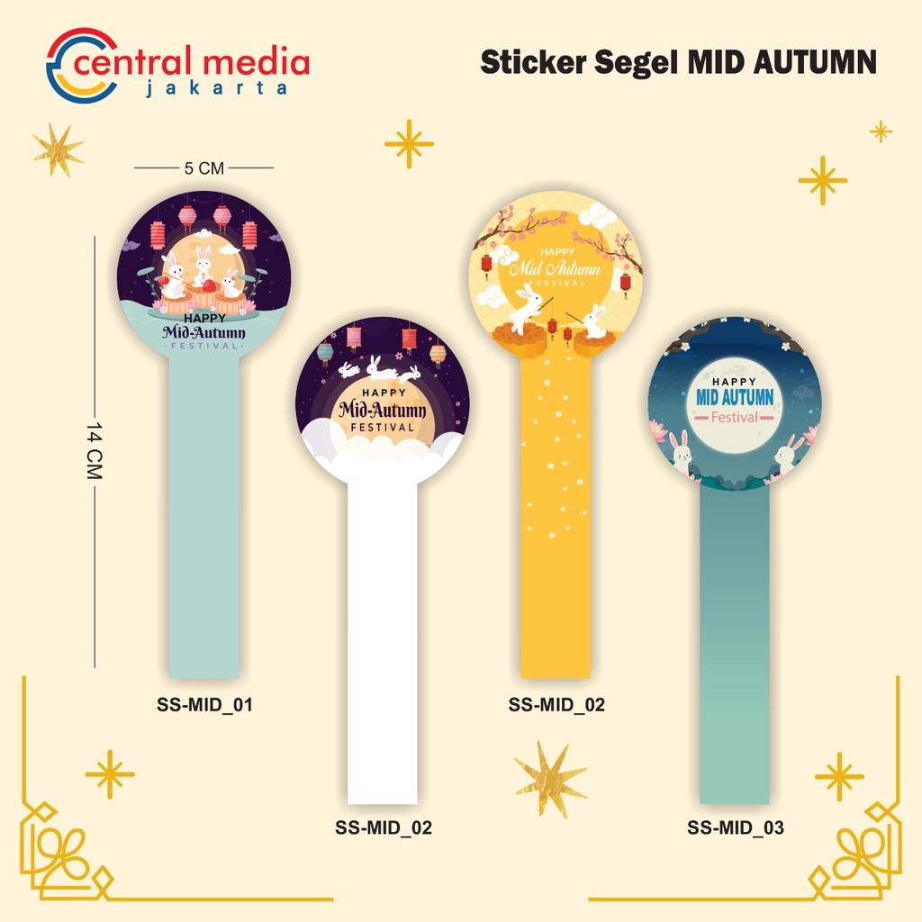 

Sticker Segel Mid Autumn Festival Stiker Label Hampers Moon Cake