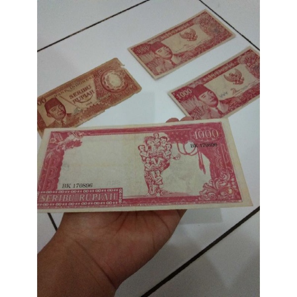 uang 1000 rupiah tahun 1964 gambar SOEKARNO