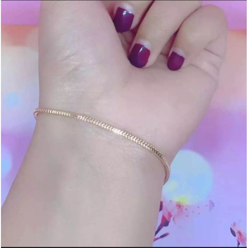 gelang tangan wanita milano kaca best seller perhiasan wanita titanium gold