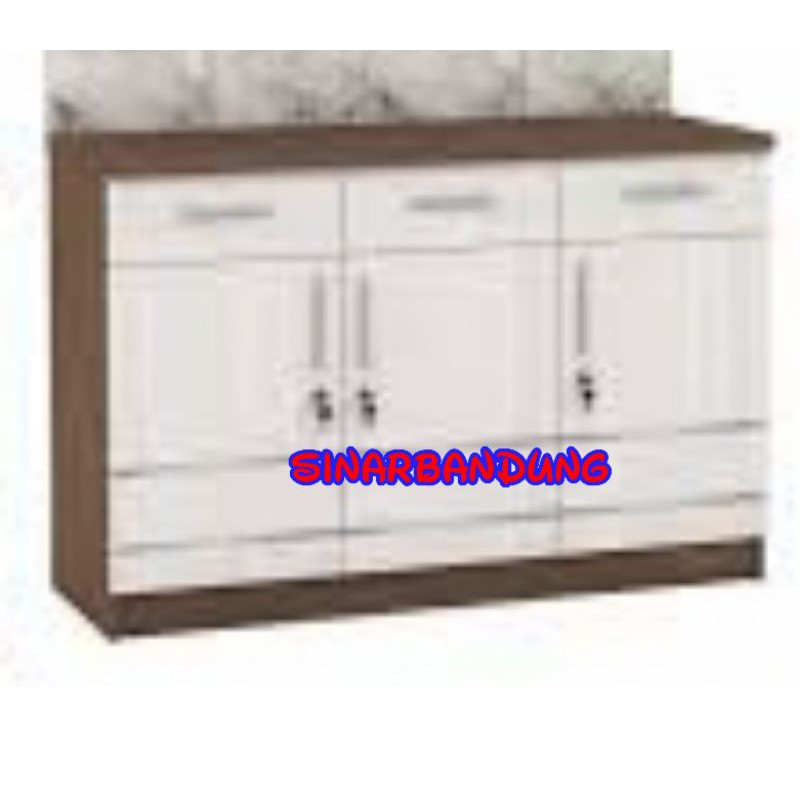 KITCHEN SET ATAS 3 PINTU PUTIH / KITCHEN SET MINIMALIS / KITCHEN SET PUTIH KACA