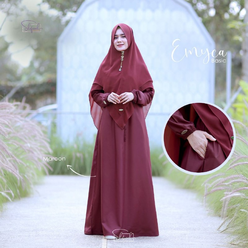 Shofwah Emyca Basic Dress Gamis Polos Bahan Katun Phoebe-1