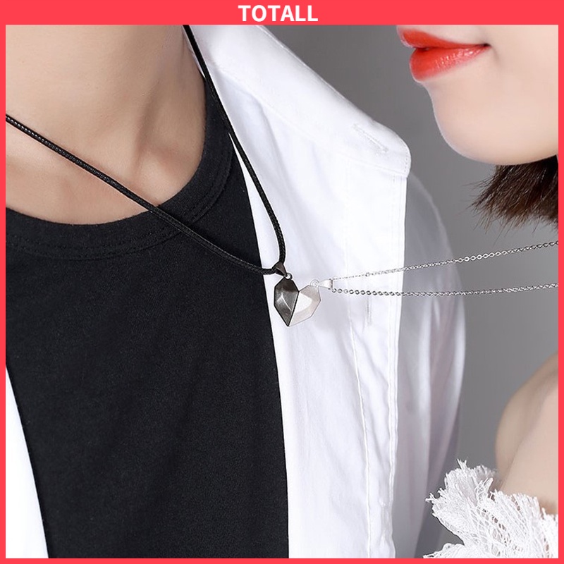 [✅READY STOCK] [In Stock]Kalung Couple Love stone djustable  Fashion Aksesoris 2 Pcs/Set Magnetik Kalung Model Terbaru Penjualan Panas Mode