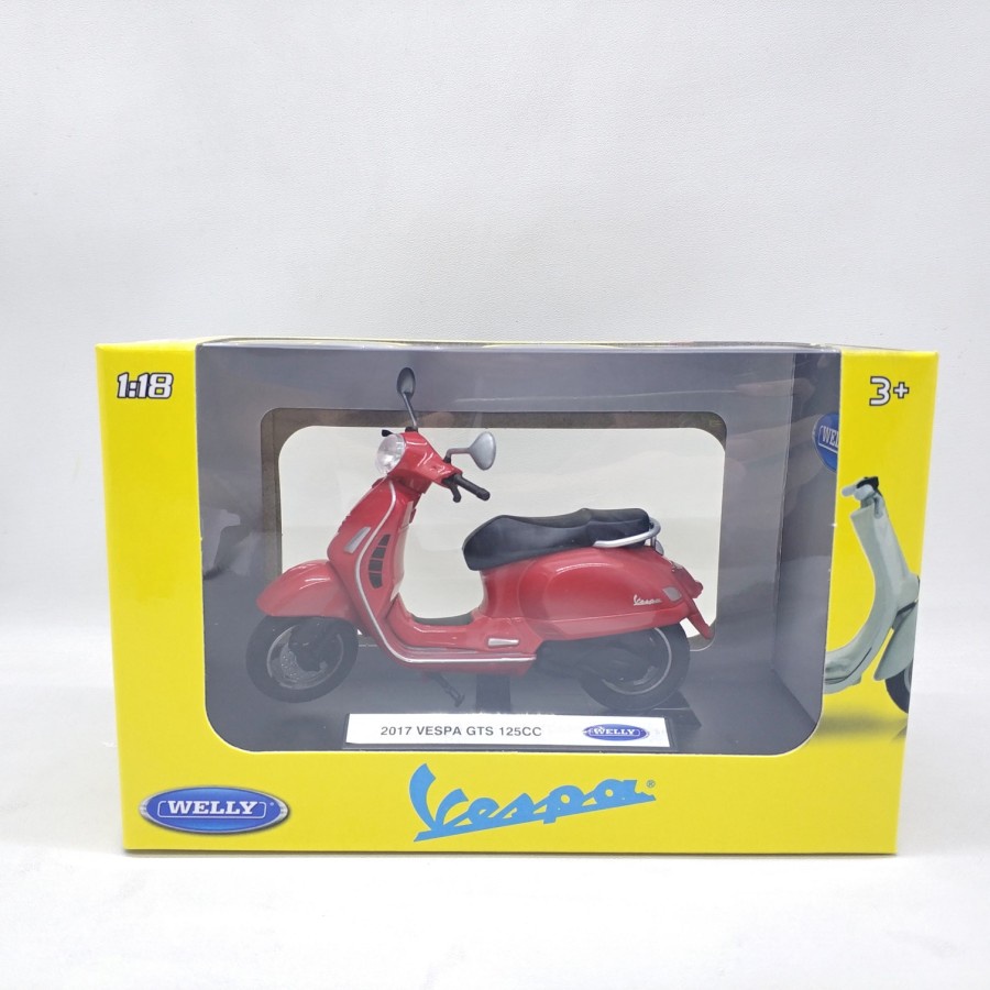 Diecast Vespa GTS 125CC 2017 clasik niatur motor klasik welly