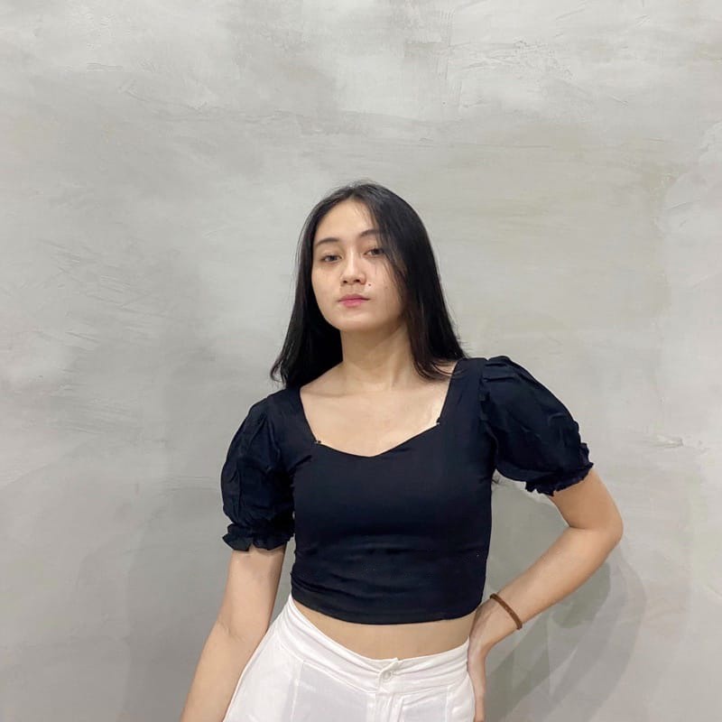 BEFAST - ZEC OOTD Blouse DITNA / Viola Crop Top / Blouse Crop Model terbaru / Pakaian Wanita Modis / Blouse Crop Polos / Fashion Wanita Remaja Kekinian / Atasan Lengan Pendek / OOTD Wanita Ala Style Korean / Blouse Trendy / Terlaris