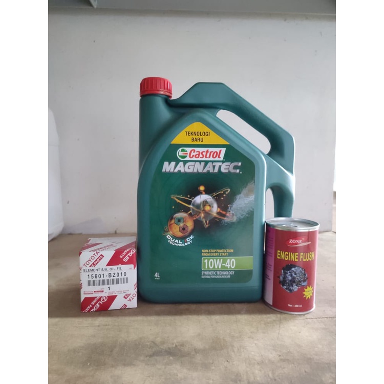 Paket Ganti Oli Avanza Xenia Castrol Magnatec 10w-40 4 Liter + Engine Flush + Filter Oli