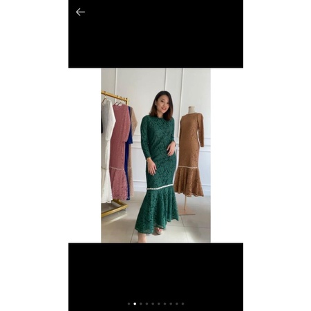 Dress brukat duyung mix scuba halus premium