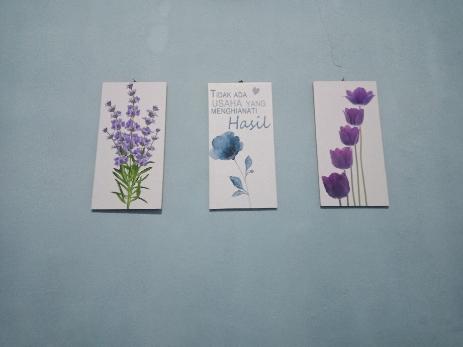 [bisa Cod] Hiasan Dinding Poster Kayu Walldecor Rumah Kamar Dapur Cafe Minimalis Motif Bunga - Flr13