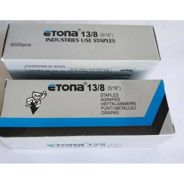 

Serba Murah 7MG9F Staples Etona 13/8 mm Isi staples untuk Isi Stapler Tembak/Gun Tacker Z96 Pasti Mu