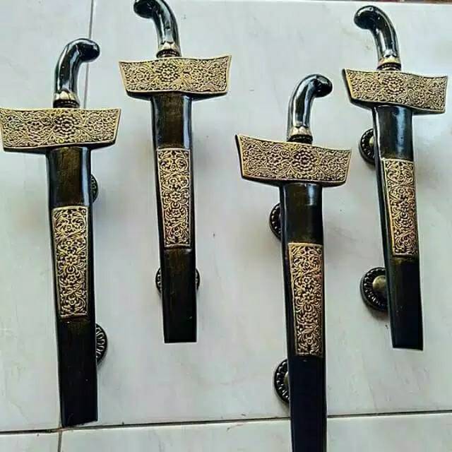 Handle Pintu / Gagang Pintu Rumah Pagar Alumunium Murah Motif Keris 38cm