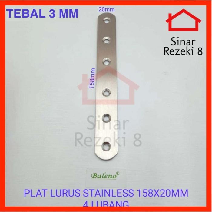 Plat Lurus 158 x 20 mm STAINLESS 6 Lubang Siku Konektor Sambungan Rata Best Seller