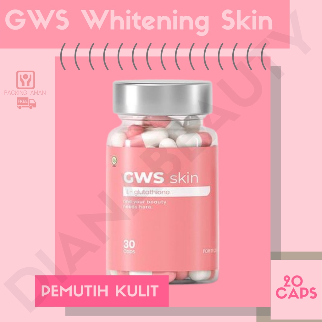 GWS Skin Suplemen Pemutih Kulit Seluruh Tubuh Terbaik - Glutawhite Skin Original Paket 20