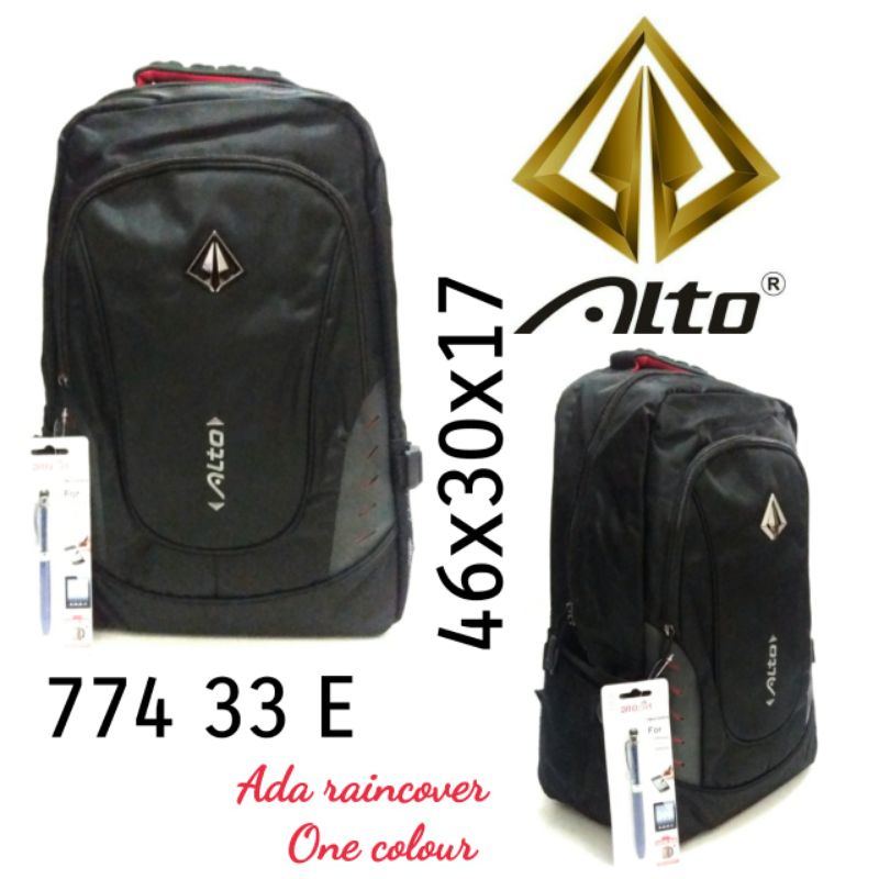 TAS RANSEL COWOK SEKOLAH ALTO 774 33 E WARNA HITAM ADA RAINCOVER TERBARU