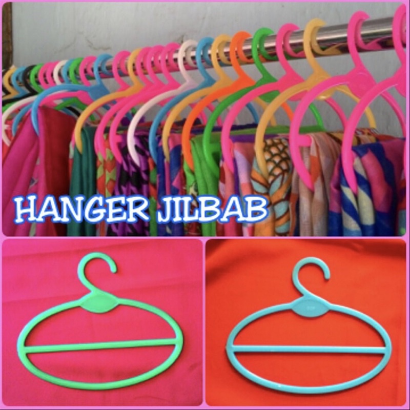 Hanger Jilbab / Hijab Bentuk Oval Gantungan Premium Warna Lengkap