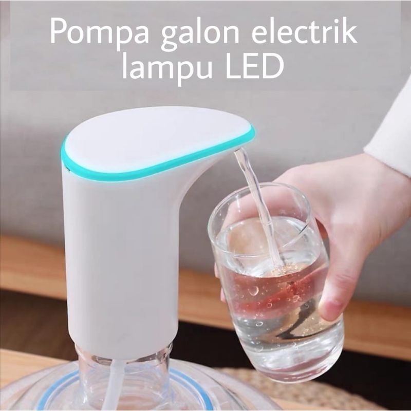 POMPA GALON ELECTRIK BULAT RECHARGE USB DENGAN LAMPU LED