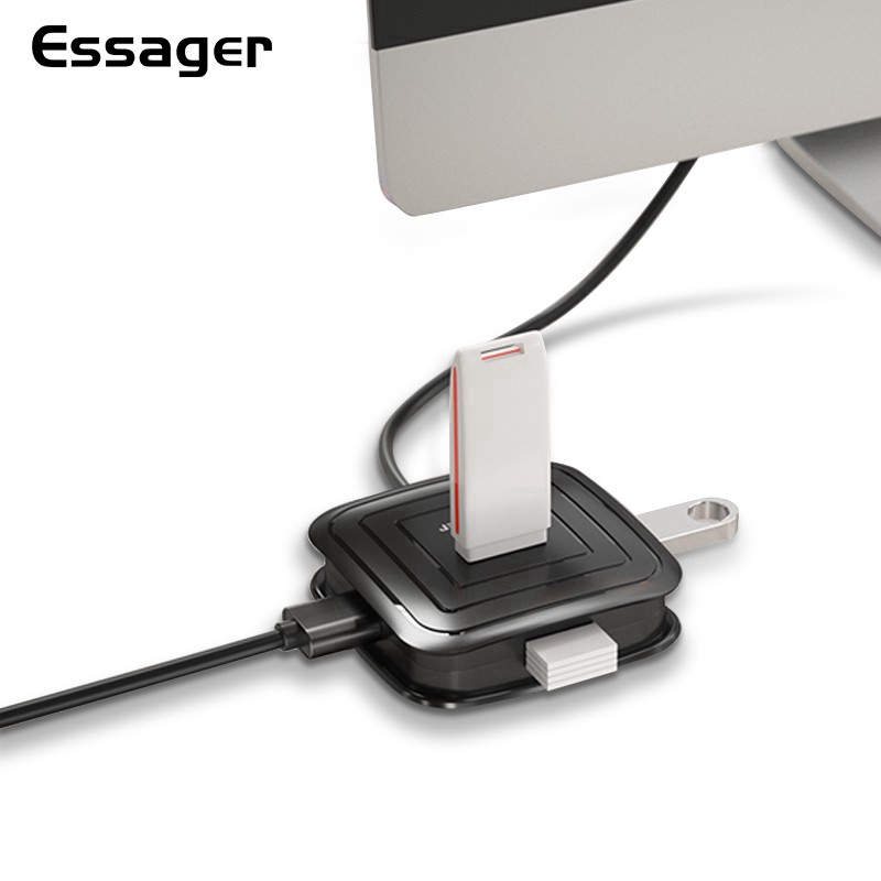 

Essager Hub Adapter Splitter 4 Port Usb 2.0 Dengan Power Supply Otg Untuk Macbook Pro Surface