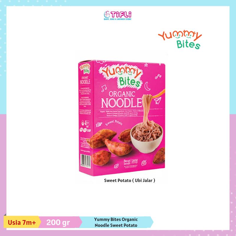 Yummy Bites Organic Noodle Sweet Potato | Mie Kering Organik MPASI | 7+m