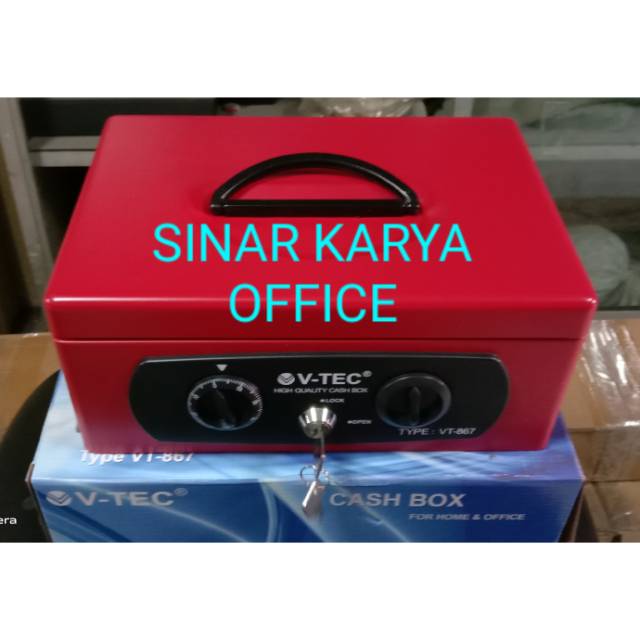 Cash Box Vtec Safe Deposit V-Tec 867 Kotak Tempat Simpan Uang Portable