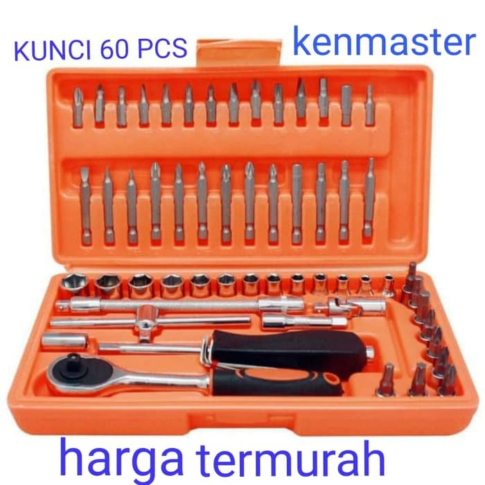 Kenmaster, kunci sok set  60 pcs socket wrench , kenmaster kunci 60 pcs