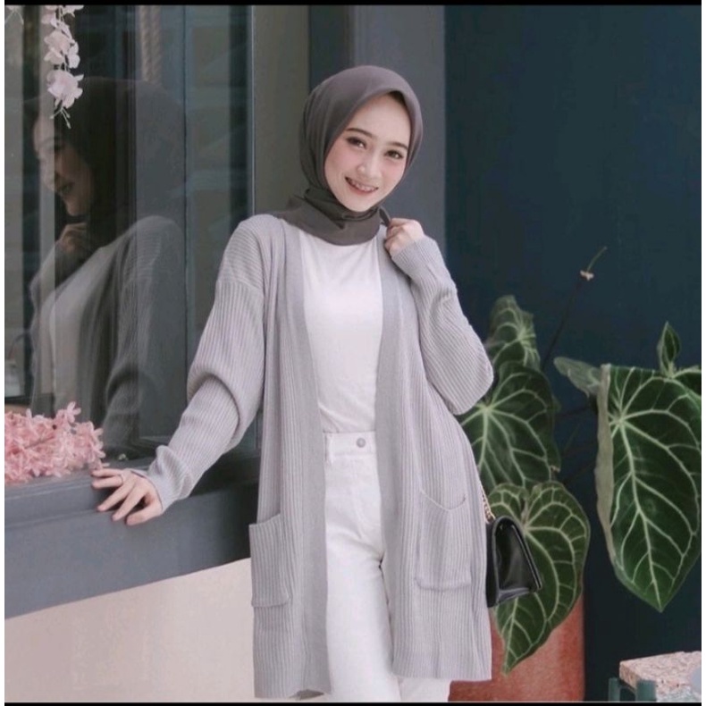 DC_LONG CARDYGAN BELE/ATASAN RAJUT WANITA/BAJU RAJUT OVERSIZE