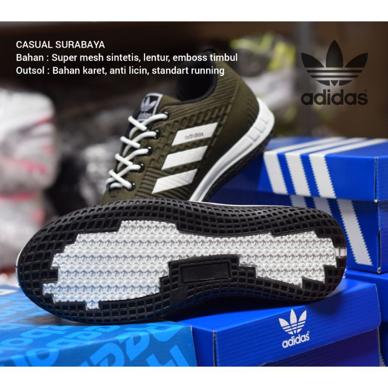 HIJAU ARMY @ Sepatu Adidas Neo Running Warna Army