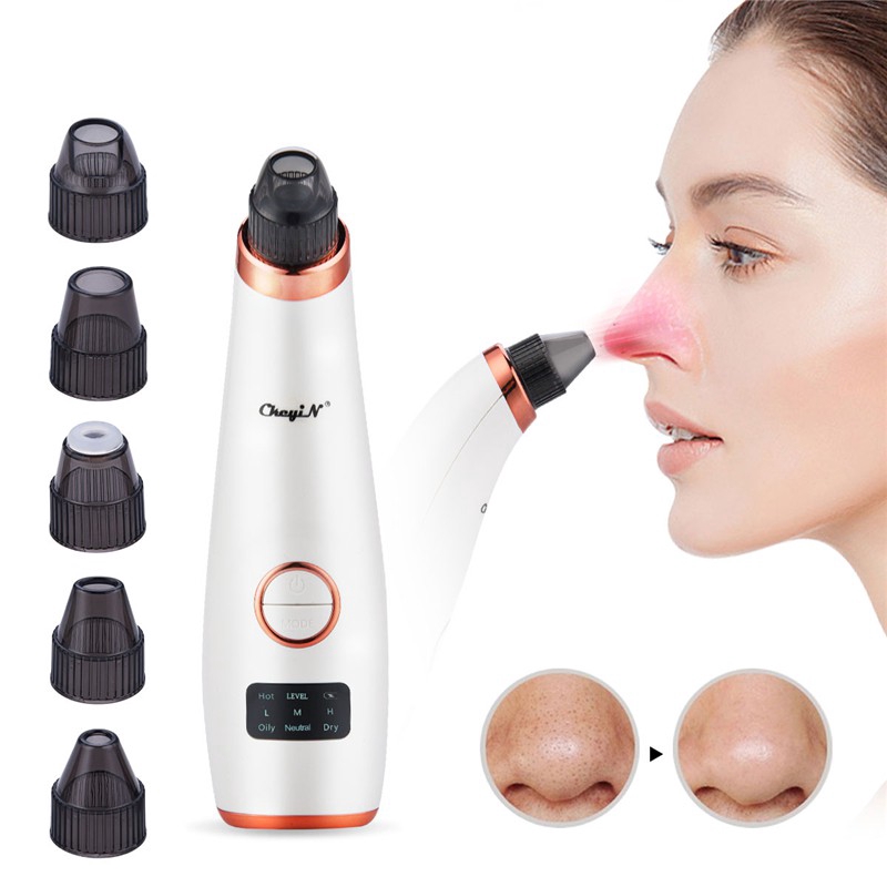 

CkeyiN Kompres panas Jerawat Komedo Remover Komedo Vakum Hisap Extractor Layar LCD
