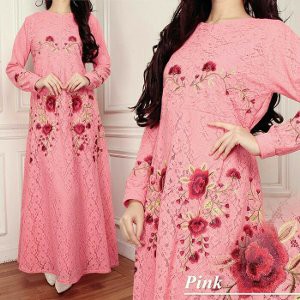 GAMIS KAFTAN PESTA MEWAH NAGITA RAISA BRUKAT BROKAT BORDIR BUNGA KEMBANG BUSUI RESLETING SLETING KA