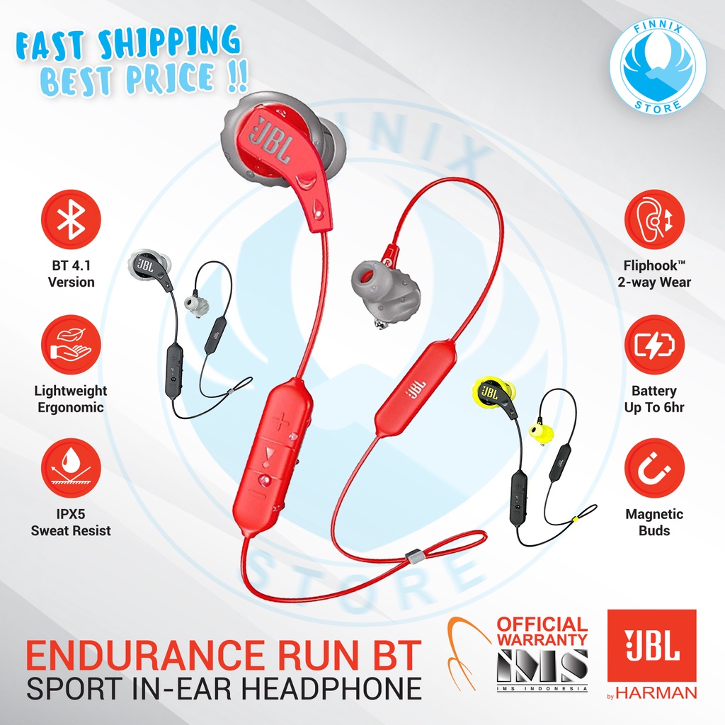 JBL Endurance Run BT / RUNBT Bluetooth Earphones Headphones RESMI IMS