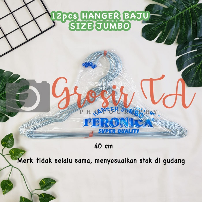 GTA Hanger Baju Jumbo Gantungan Pakaian Besi Chrome Jemuran Baju Kawat Jemuran Laundry - GTA0039