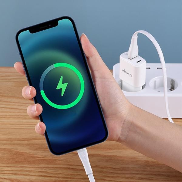 Kabel Data Fast Charging VIVAN SL100S 1m Flat Lightning for iPhone ORIGINAL