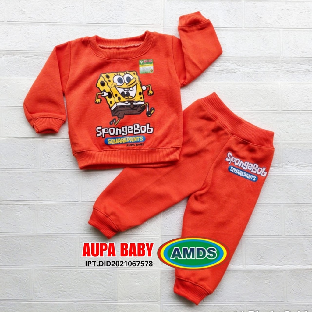 Jaket bayi setelan sweater spongebob