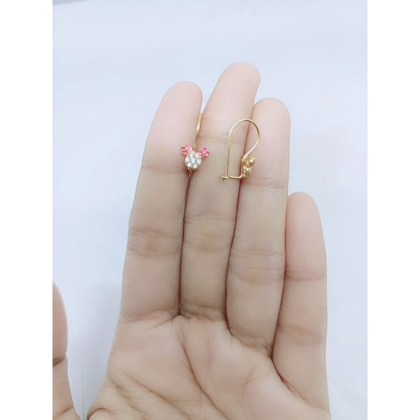 ANTING KAIT ANAK MINNIE MOUSE MP KOMBI MT PINK / ANTING PERAK ASLI SILVER 925 LAPIS EMAS/ ANTING FASHION ANAK TERBARU