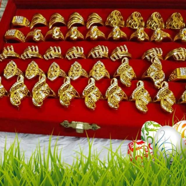 Aneka cincin lapis mas 24k,anti luntur,anti karat,anti alergi