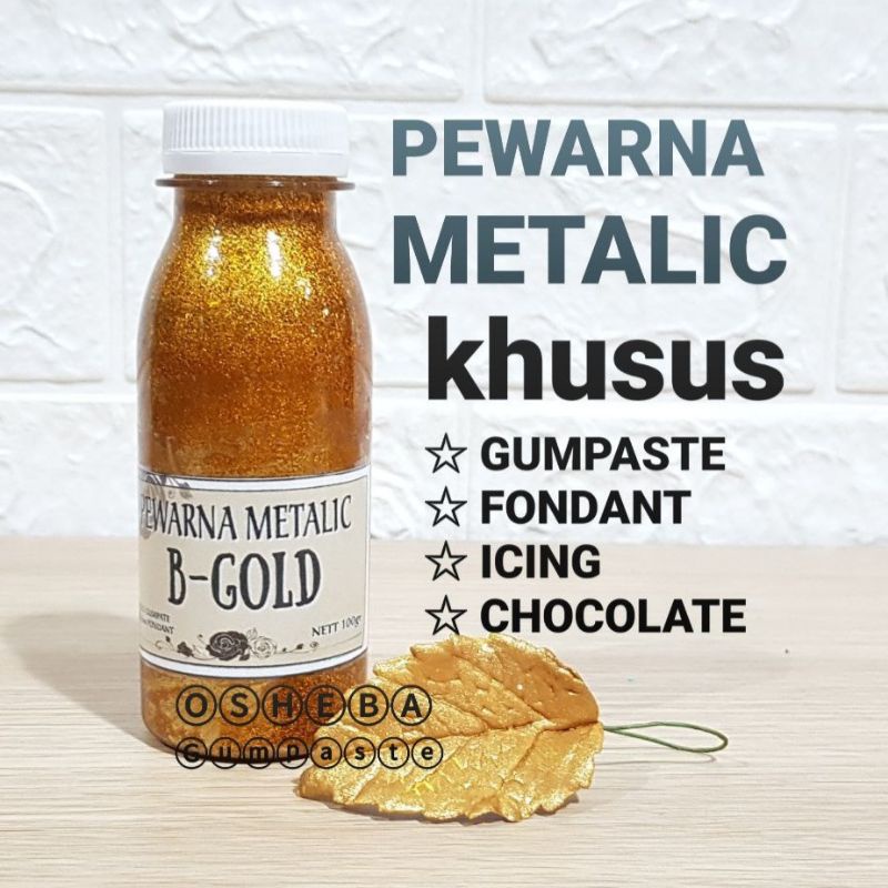 

pewarna gumpaste metalic B-GOLD 100gr