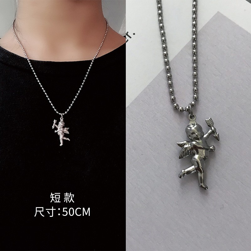 Kalung Liontin Rantai HipHop 02 Korea Fashion Women Necklace Alloy Cewek Hip Hop Stainless Steel