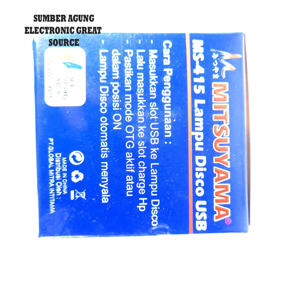 Mitsuyama MS415 Lampu Disco USB 3W Sound Control Bulat Tipe M Micro