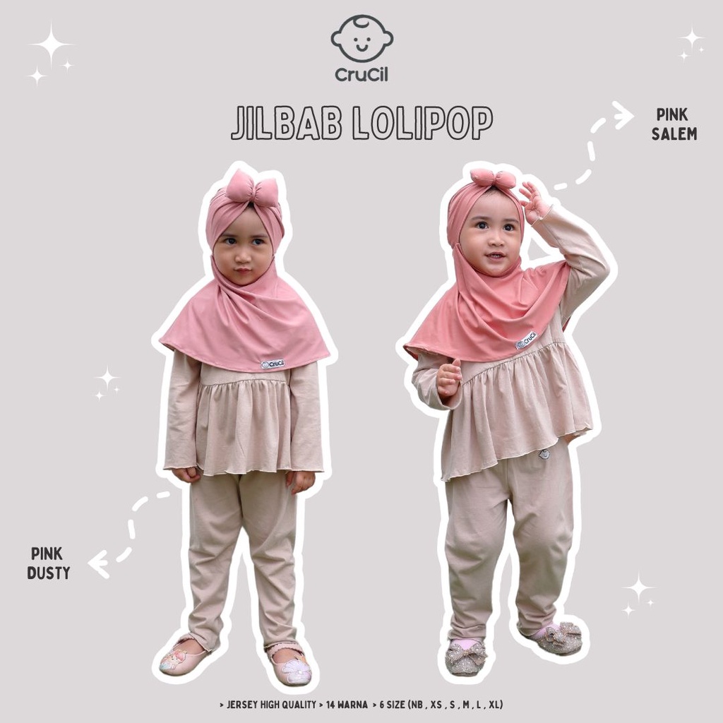 Jilbab Anak Lolipop Pita (0m - 2y)