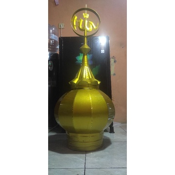 kubah masjid steinles stell cat gold polos ukuran 50cm..