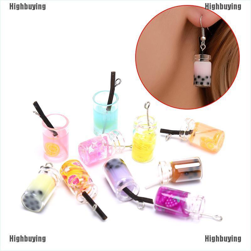 Hbid Glory 10Pcs / set Charm / Charm Resin Bentuk Milk Tea Untuk DIY Anting