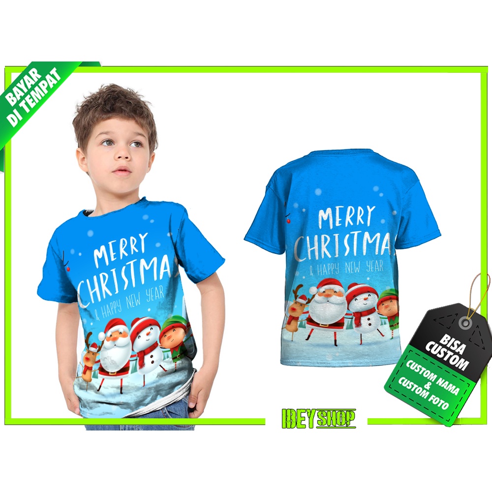 Kaos Anak MERRY CHRISTMAS NATAL 2021 - 22 Custom Fullprint