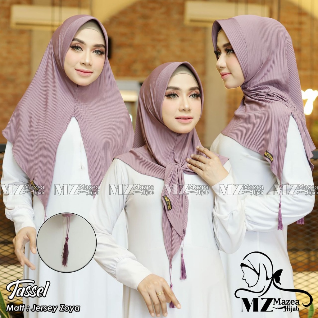 JILBAB PLISKET HIJAB PLISKET INSTAN MODEL TASEL