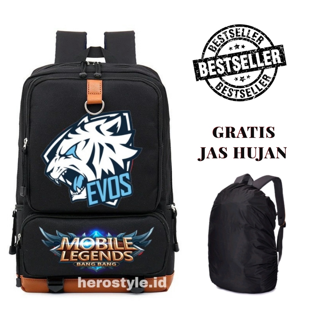 Tas sekolah anak lai laki sd motif mobile legend evos gratis rain cover