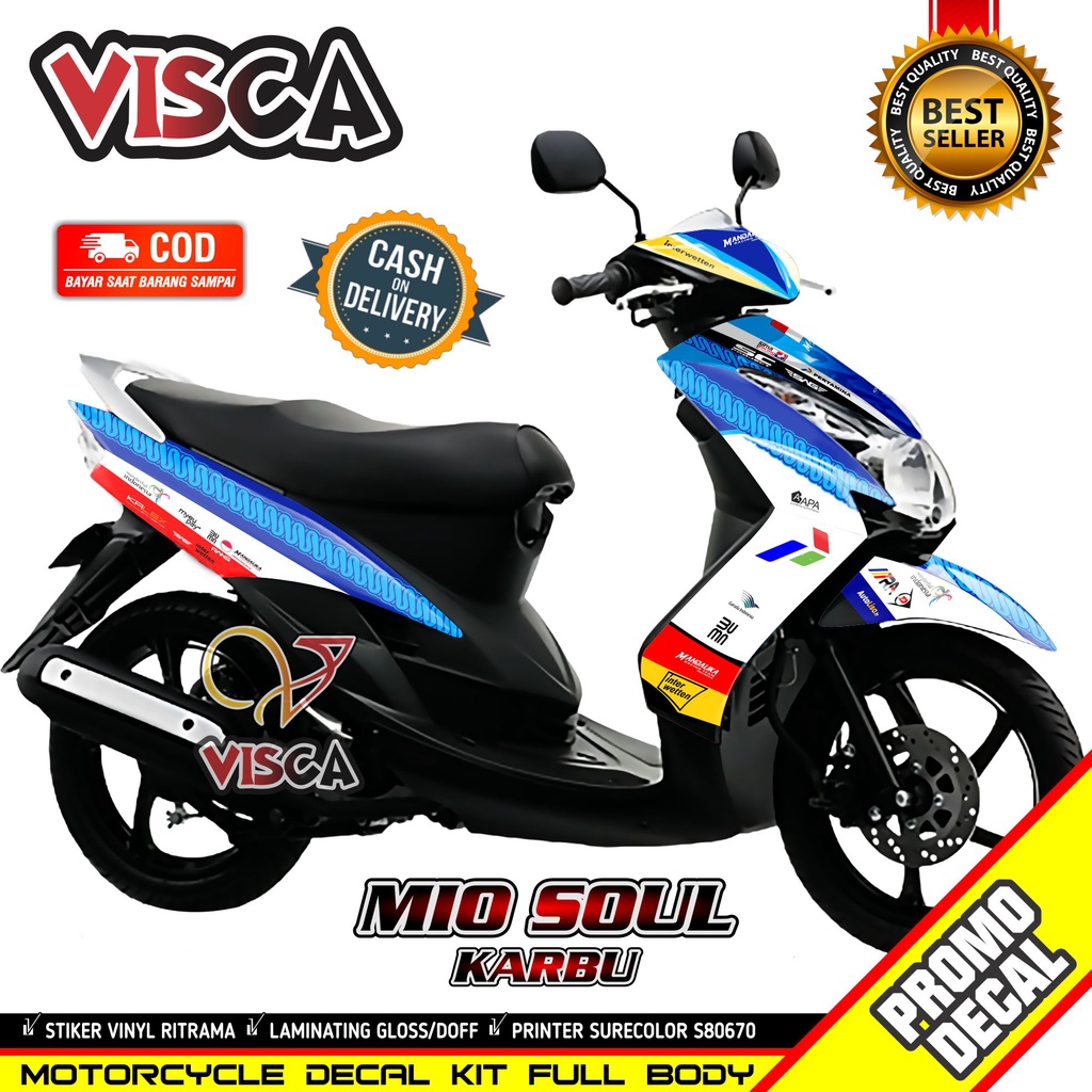 Decal Mio Soul Karbu Full Body Stiker Mio Soul Karbu Variasi Keren Striping Mio Soul Karbu Variasi D