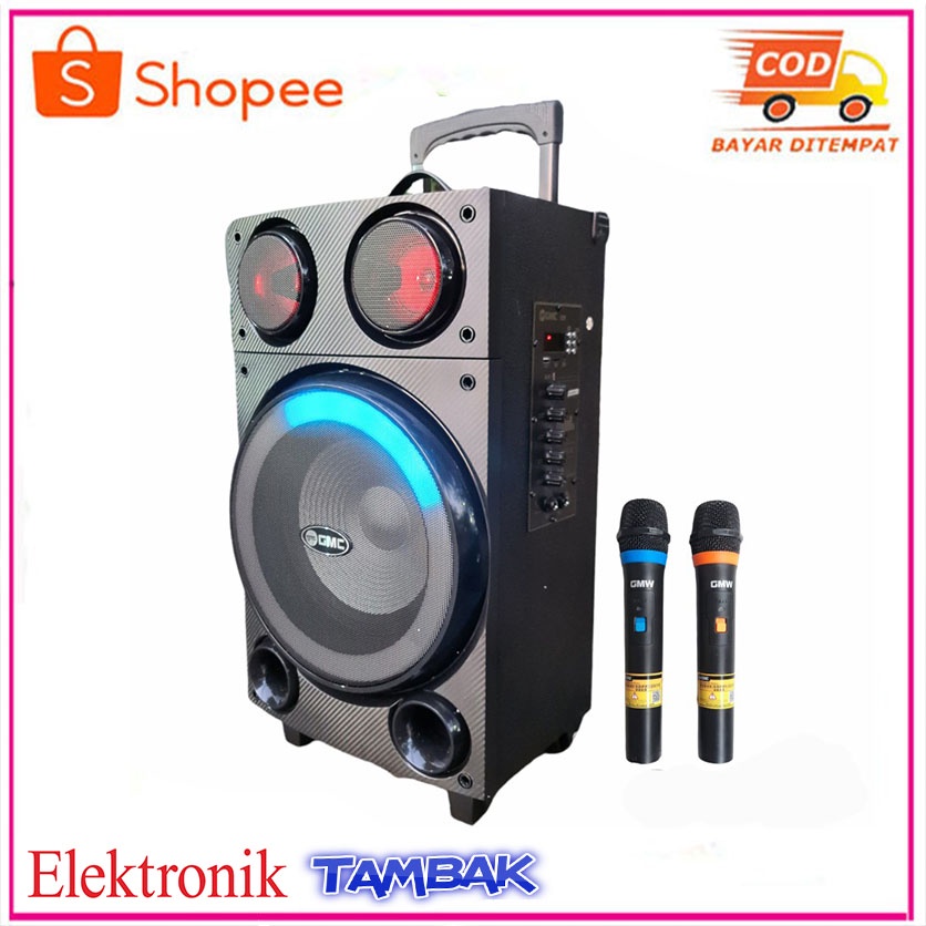 PROMO Speaker Bluetooth Portable GMC 10inch 897L Speaker Bluetooth Karaoke FREE 2 MIC