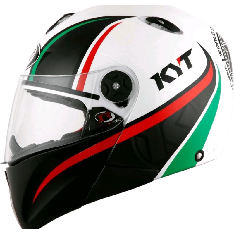 HELM KYT X ROCKET WHITE/BLAK/GREN/BLAK ORIGINAL