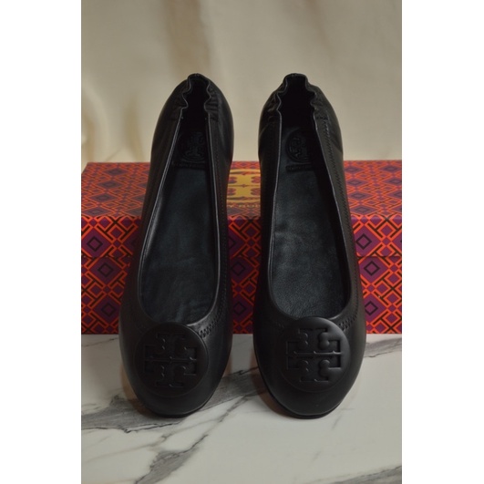 Tory Burch Minnie Travel Logo Flats Perfect Black