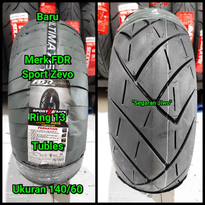 Ban Tubles motor matic ring 13 ukuran 140/60 Merk FDR sport zevo Ban belakang Yamaha nmax ukuran bes