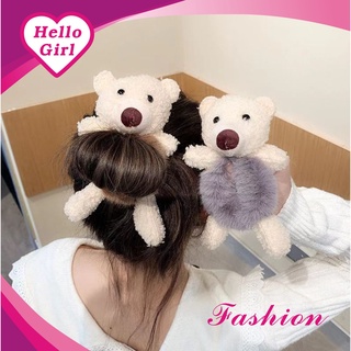 Image of (Hello Girl) F142 karet ikat rambut ala korea lucu teddy bear beruang bulu halus Import